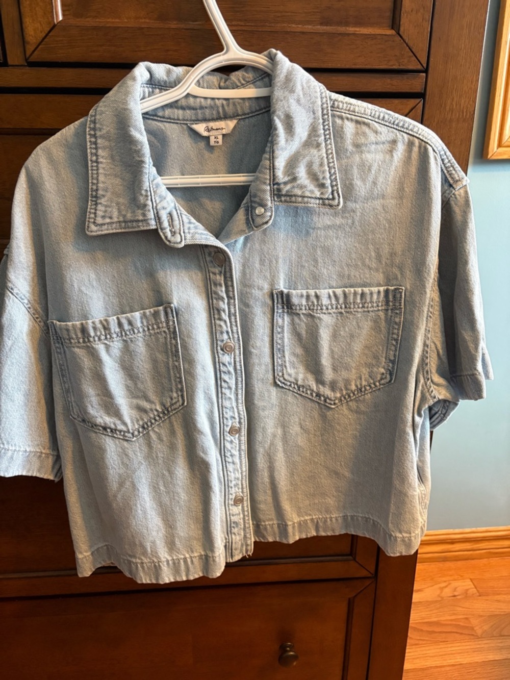 Reitmans Faded Light Blue Denim Top